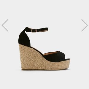 Sunny Afternoon Faux Suede Woven Wedges